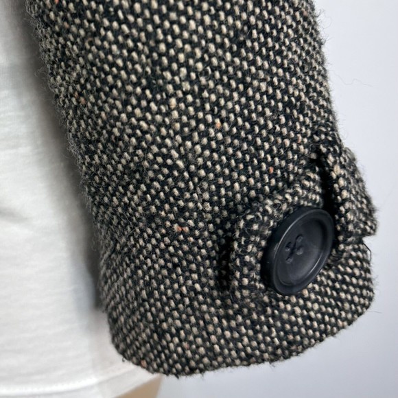 CAbi Jacket Tweed Moto  Cropped coat Button Blazer Size 8 Style 638 Black/Brown - Picture 11 of 15